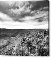 Desert View Tower, Grand Canyon In Black And White Canvas Print