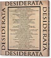 Desiderata - Spanish- Poema Escrito Por Max Ehrmann Canvas Print