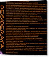 Desiderata 22 Canvas Print