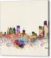 Detroit Michigan City Skyline Canvas Print