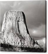 Devil's Tower Black And White Canvas Print