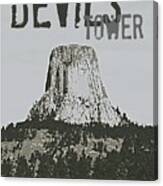 Devils Tower Stamp Canvas Print