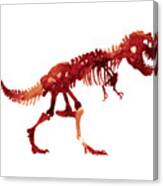 Ceratosaurus Watercolor Painting, Dinosaur Kids Room Poster, Horned Lizard Red Orange Jurrasic World Canvas Print