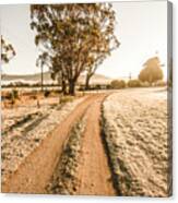 Dirt Frosted Country Road In Winter Canvas Print