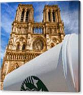 Discarded Coffee Cup Trash Oh Yeah - And Notre Dame Canvas Print