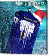 Doctor Who Tardis Holiday Card Canvas Print