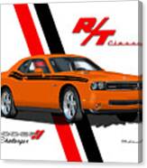 Dodge Challenger Rt Classic - Orange Canvas Print