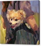 Dog In A Backpack Canvas Print