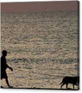 Dog Walker Dawn Delray Beach Florida Canvas Print