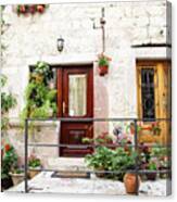 Doors On Kotor Porch Canvas Print