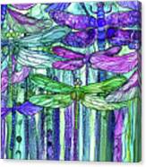 Dragonfly Bloomies 3 - Purple Canvas Print