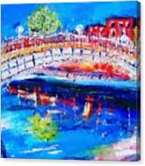 Wall Art Dublin Halfpenny Liffey Bridge Impressionist Canvas Print