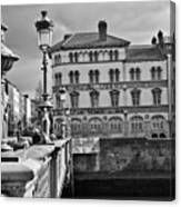 Dublin In Black And White Grattan Bridge Canvas Print