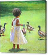 Duck Chase Canvas Print