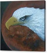 Eagle And Red Moon Canvas Print