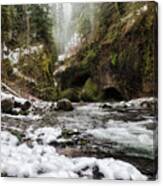 Eagle Creek Trail In Winter Canvas Print