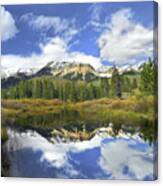 Easely Peak Reflected In Big Wood River Canvas Print
