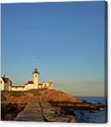Eastern Point Lighthouse Gloucester Ma At Sunset Canvas Print