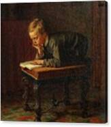 Eastman Johnson - Reading Boy Canvas Print