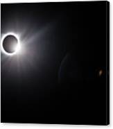 Eclipse Diamond Ring Effect With Solar Flares Canvas Print