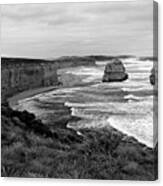 Edge Of A Continent Bw Canvas Print