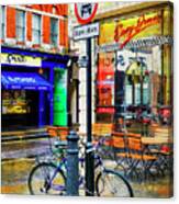 Ed's Easy Diner Bicycle Canvas Print