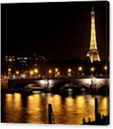 Eiffel Tower At Night 1 Canvas Print
