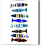 Eight Fish In A Row Canvas Print