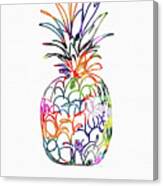 Electric Pineapple Thank You Card- Art By Linda Woods Canvas Print