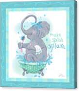 Elephant Bath Time Splish Splash Canvas Print