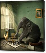 Elephant Chess Canvas Print