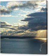 Elliot Bay Clouds And Sunrays Canvas Print