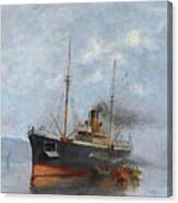 Embraking The Steamship Canvas Print