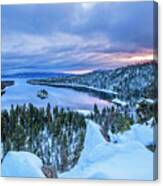 Emerald Bay Winter Sunrise Canvas Print