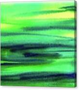 Emerald Flow Abstract Painting Canvas Print