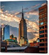 Empire State Building Sunset Rooftop Canvas Print