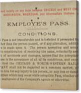 Employee Pass For Chicago And North Western Canvas Print
