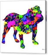 English Bulldog Paint Splatter Canvas Print