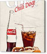 Enjoy Coca-cola With Chili Dog Canvas Print