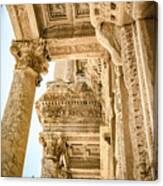 Ephesus Library Columns And Ceiling Canvas Print