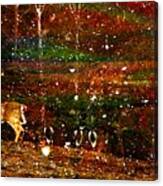 Euphoric Nighttime New England Whitetails Snow Coming Canvas Print