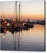 Evening In The Port Canvas Print