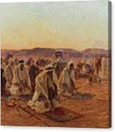 Evening Prayers In The Desert Canvas Print