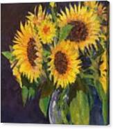 Evening Table Sun Flowers Canvas Print