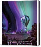 Experience The Mighty Auroras Of Jupiter - Vintage Nasa Poster Canvas Print