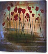 Expressive Floral Red Poppy Field 725 Canvas Print