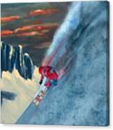 Extreme Ski Painting Canvas Print