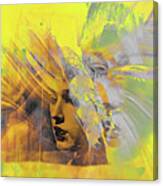 Faces In Yellow And Grey Canvas Print