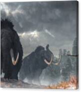 Facing The Mammoths Canvas Print