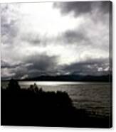 Fading Light Over A Huge Lake In Canvas Print